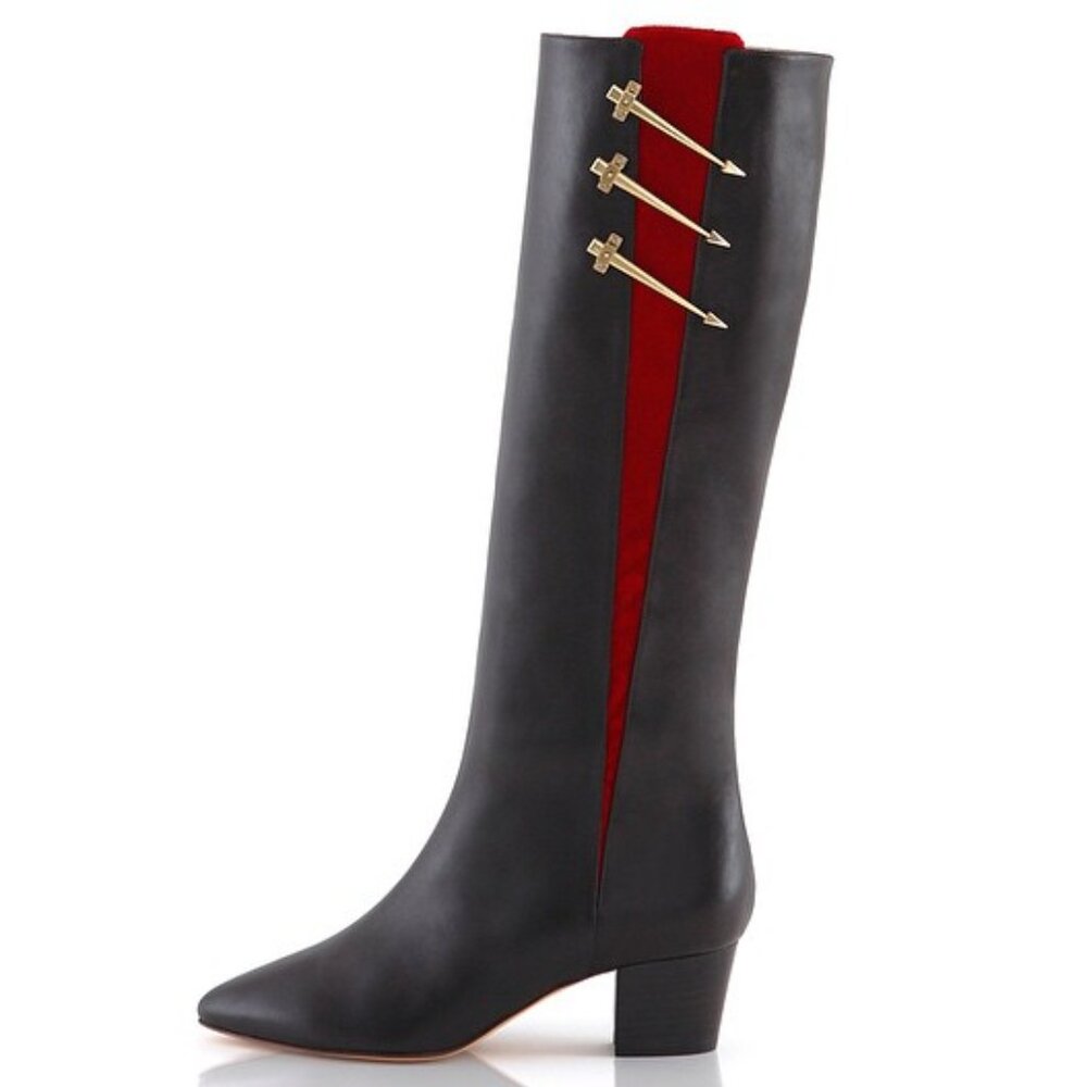 ESARSI “SOFIE” BROWN LEATHER KNEE HIGH BOOTS SIZE 41 IT 10.5 -11 US